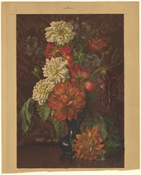 Vase avec dahlias