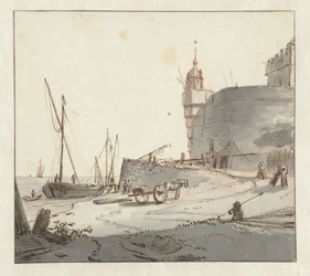 Vue sur un port près d