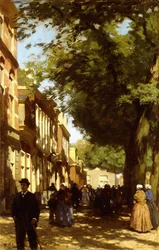 Midi dans une Rue Animée
