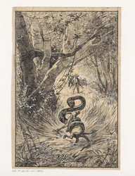 Serpent étranglant une chèvre