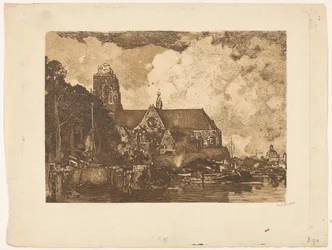 Vue de la Grande Église à Dordrecht