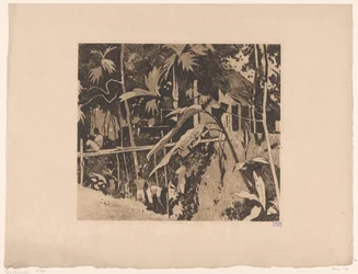 Végétation et un pont étroit à Buitenzorg