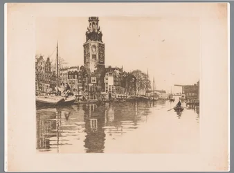 Vue de la tour Montelbaan à Amsterdam