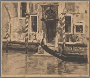Gondole arrivant dans le Grand Canal, Venise