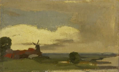 Paysage avec le moulin de Wijk bij Duurstede