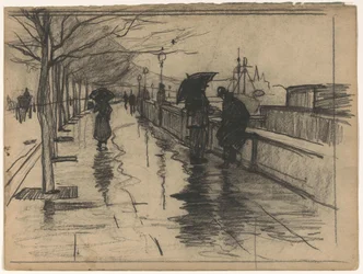 Pluie, Thames Embankment à Londres