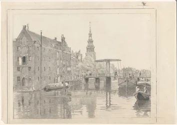 Vue de la ville avec la tour Montelbaan