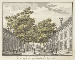 Vue de la cour de la maison des lépreux à Amsterdam