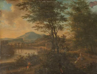 Paysage italien au coucher du soleil