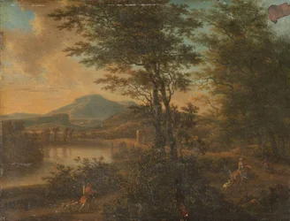 Paysage italien au coucher du soleil