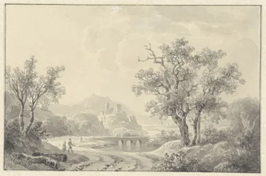 Paysage avec ruine à l