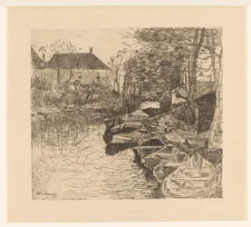 Canal avec bateaux à rames