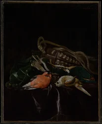 Nature morte avec oiseaux morts et gibier