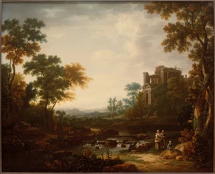 Paysage avec ruines et figures