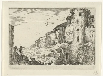 Paysage avec ruine romaine