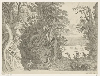 Paysage avec une attaque armée