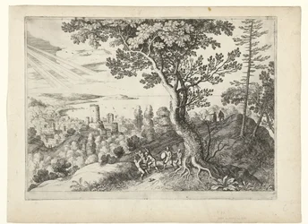 Voyageur attaqué par des voleurs (Paysages italiens)