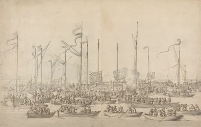 Célébration sur la Tamise près de Whitehall