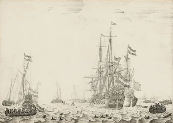 Navires néerlandais près de la côte