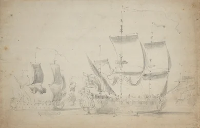 Un deux-ponts anglais sous voile facile, c.1675