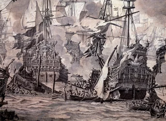 La bataille du Sund entre les flottes néerlandaise et suédoise, 8 novembre 1658 (détail)