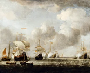 Une flotte hollandaise arrivant à l