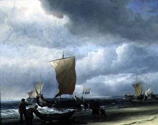 Bateaux de pêche revenant à terre