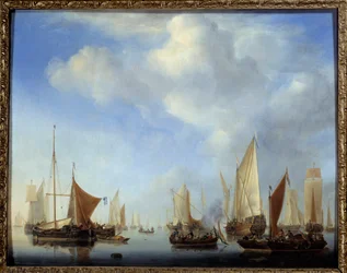 La petite flotte Peinture par Willem Van de Velde II le Jeune (1633-1707)