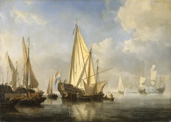 Navires au calme avec un yacht d