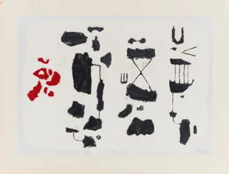 Signes noirs - Figures noires avec forme rouge