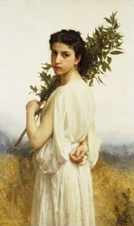 Une nymphe tenant une branche de laurier, 1900