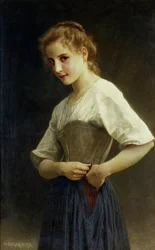 Au debut de la journee (la vie de campagne : jeune fille paysanne s