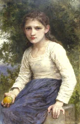Fille avec une pomme
