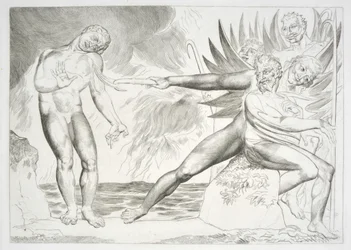 Le cercle des fonctionnaires corrompus : Les démons qui tourmentent Ciampolo Inferno, Canto XXII, illustration de la "Divine Comédie" de Dante Alighieri