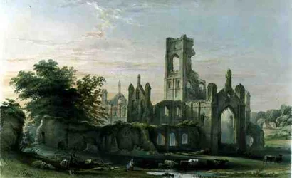 Abbaye de Kirkstall depuis le sud-est, de 