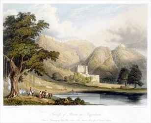 La Forteresse de Bowrie au Rajpootana, dessinée par le Capitaine Charles Auber du Département du Quartier Général à Ceylan, du Volume I de 