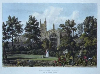Collège de Winchester depuis le jardin du Warden, de 