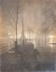 Une nuit pluvieuse, Columbus Circle, New York, 1897-98
