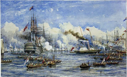 Visite de Sa Majesté au navire amiral le 11 août