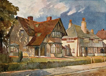 Maisons ouvrières à Bournville, près de Birmingham