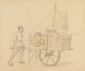Porteur Chinois avec sa Brouette à Voile
