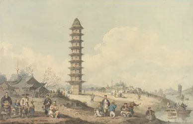 Ville de Lin Tsin, Shantung, avec vue sur le Grand Canal