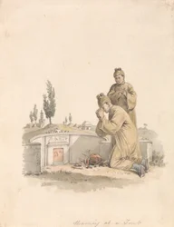 Deuil à une tombe