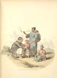 Paysans avec famille