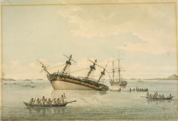 La découverte sur les rochers, Queen Charlotte