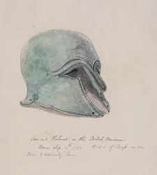 Ancien casque en laiton du British Museum, Holborn, Londres, 1784