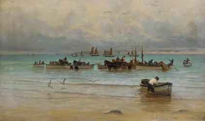 Chargement de poissons à marée basse, St. Ives