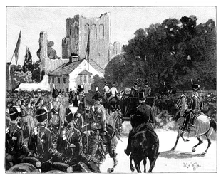 Arrivée de la reine Victoria à Kelso, Écosse, 1887