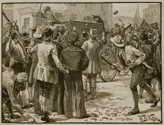 Attaque contre Sir Charles Wetherell à Bristol, illustration de 