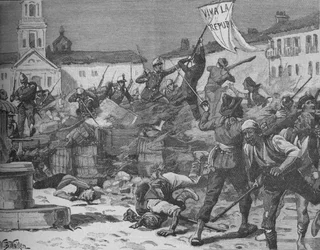 Combats de rue à Malaga, c1890